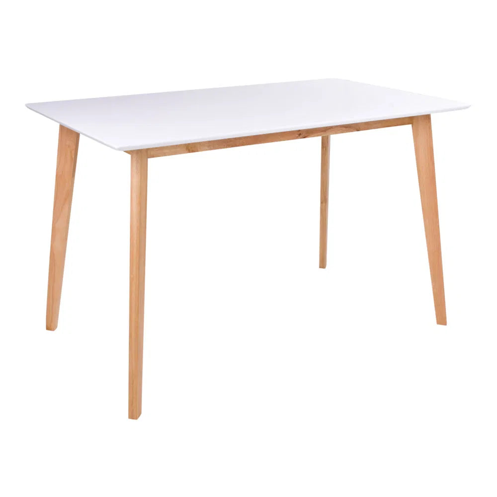 Vojens Spisebord - Spisebord, hvid og natur 70x120xh75 cm