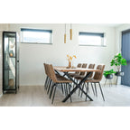 Toulon Spisebord - Spisebord, olieret eg med bølget kant, forberedt til tillægsplader 95x240x75cm