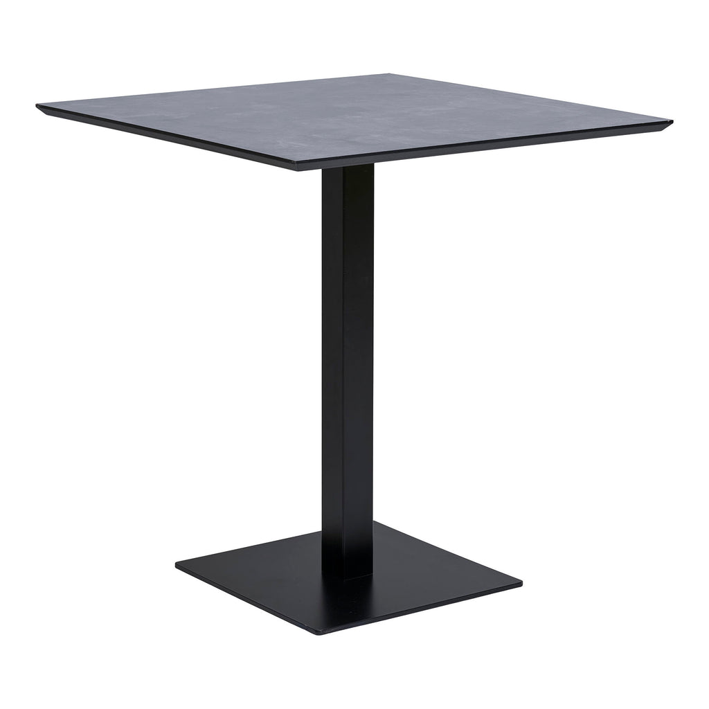 Fano Cafebord - Cafebord, melamin, mørk sten, sort metal base 70x70x75 cm