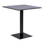 Fano Cafebord - Cafebord, melamin, mørk sten, sort metal base 70x70x75 cm