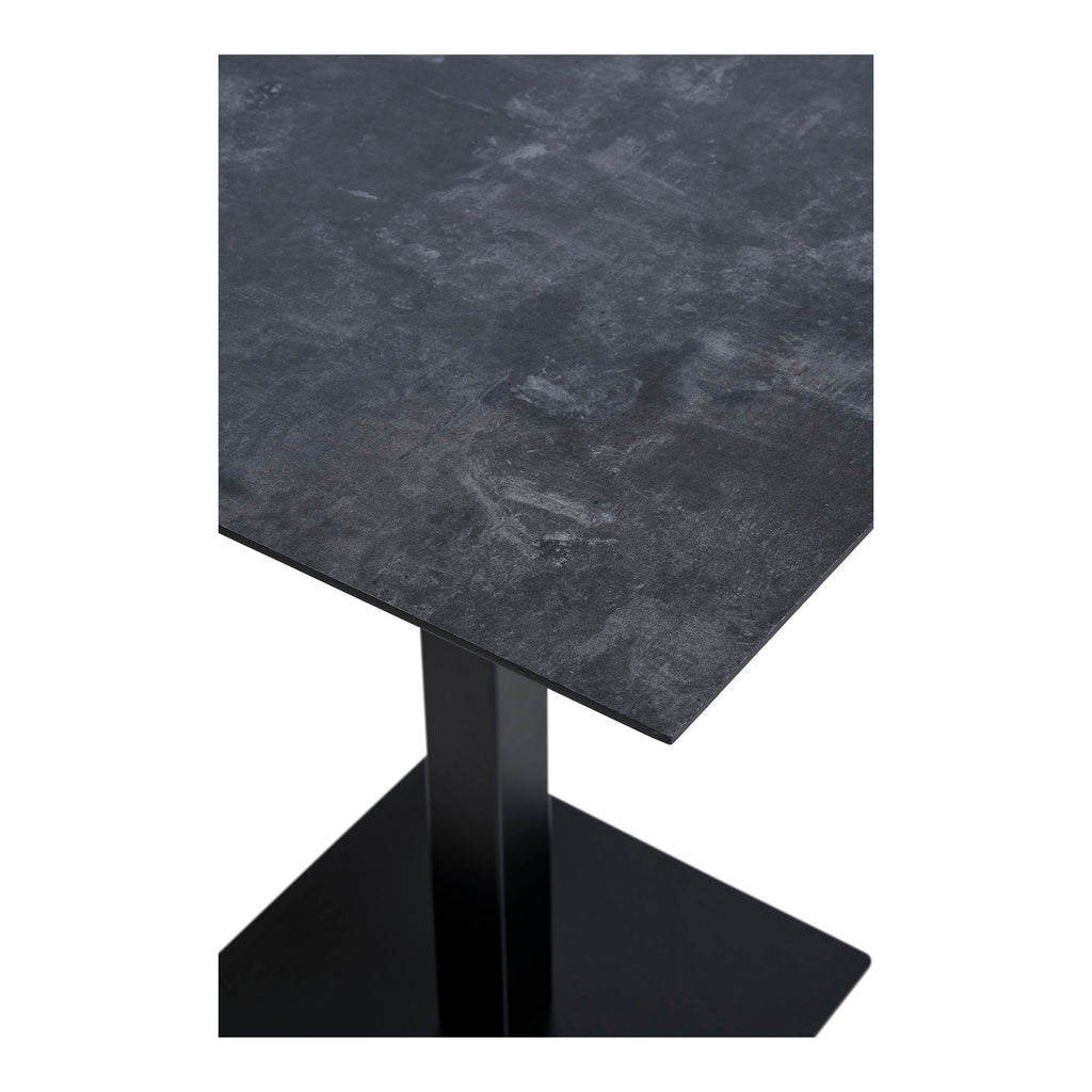 Fano Cafebord - Cafebord, melamin, mørk sten, sort metal base 70x70x75 cm