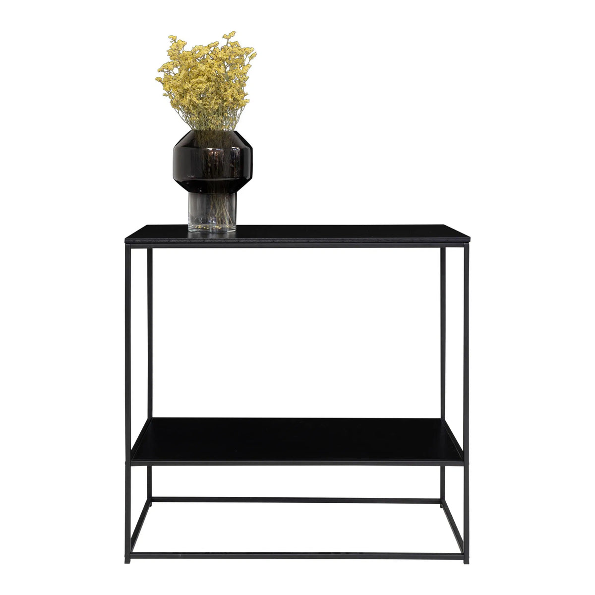 Vita Konsolbord - Konsolbord, 2 hylder, sort, sort stel 80x36x80 cm