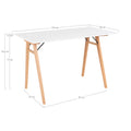 Vojens Skrivebord - Skrivebord, hvid og natur 120x60x75 cm