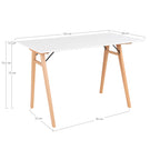 Vojens Skrivebord - Skrivebord, hvid og natur 120x60x75 cm