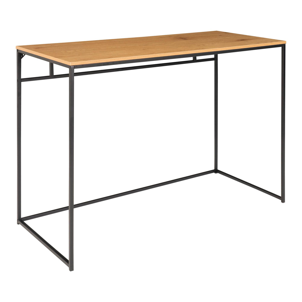 Vita Skrivebord - Skrivebord, egetræslook med sort stel 100x45x75 cm