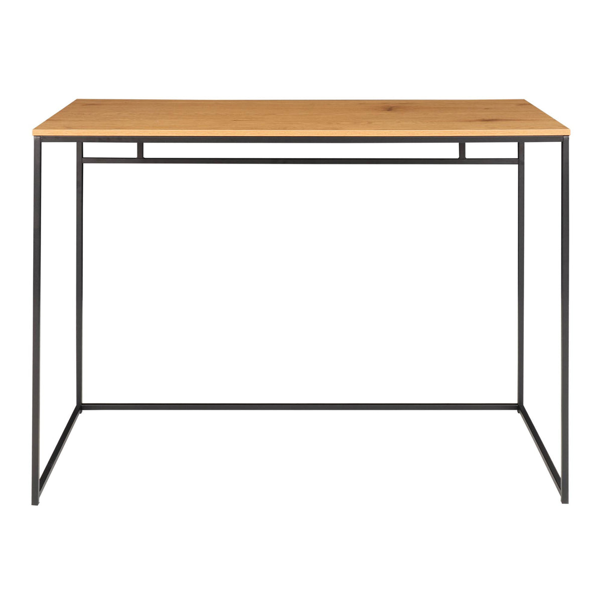 Vita Skrivebord - Skrivebord, egetræslook med sort stel 100x45x75 cm