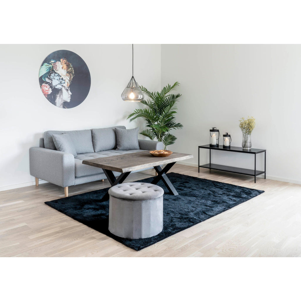 Vita TV-bænk - TV bænk, 2 hylder, sort, sort stel 100x36x45 cm