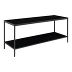 Vita TV-bænk - TV bænk, 2 hylder, sort, sort stel 100x36x45 cm