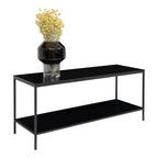 Vita TV-bænk - TV bænk, 2 hylder, sort, sort stel 100x36x45 cm