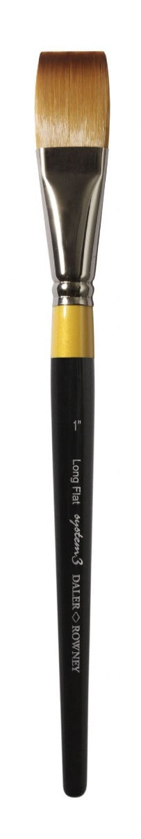 Daler Rowney System 3 akrylpensel- Lang Flad - Nr. 1