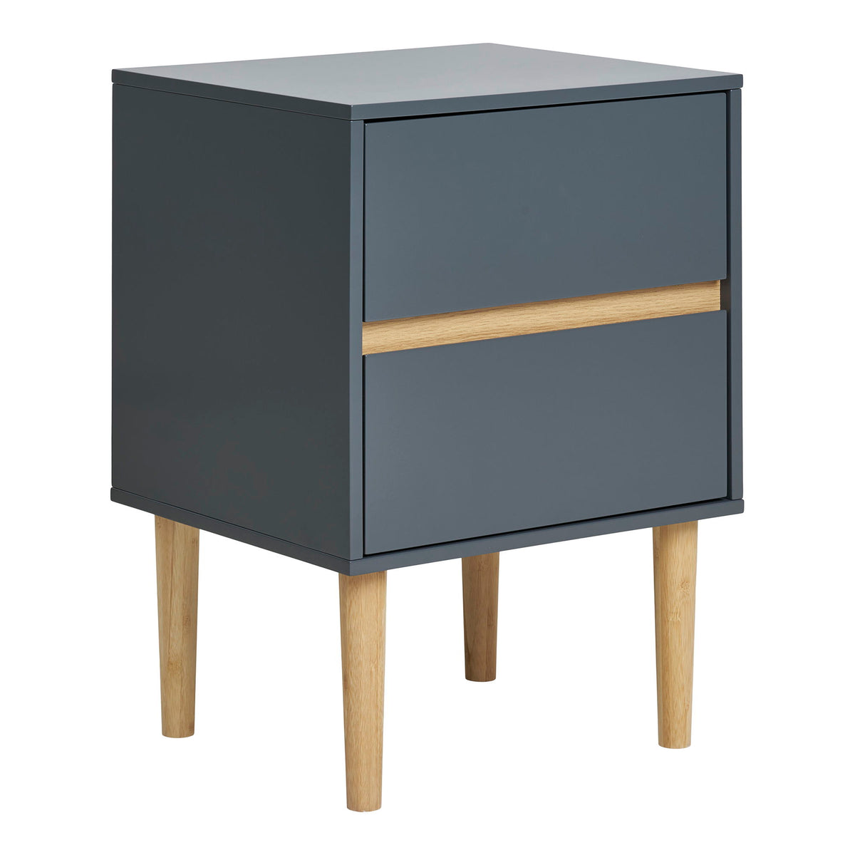 Bisley Sidebord - Sidebord, 2 skuffer, malet træ, mørkegrå 40x35x55 cm