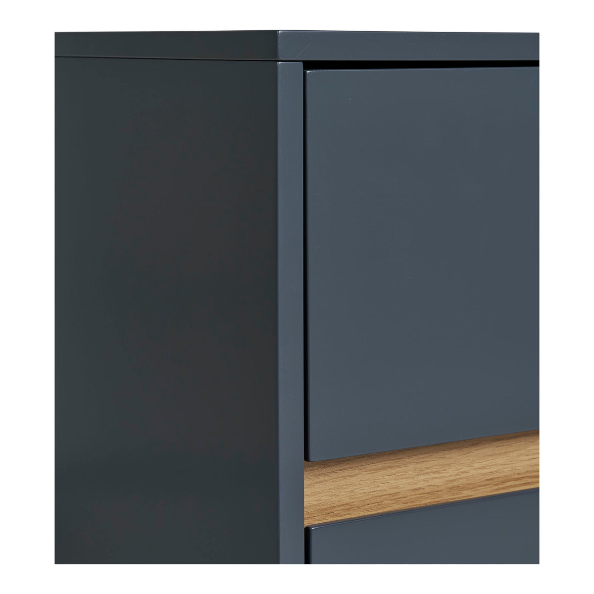 Bisley Sidebord - Sidebord, 2 skuffer, malet træ, mørkegrå 40x35x55 cm