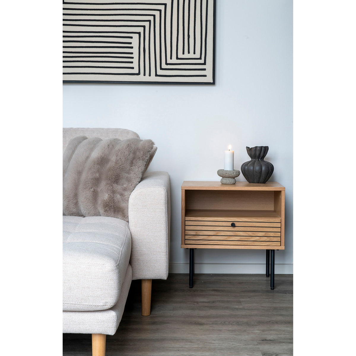Galena Pude - Pude, imiteret pels, beige 45x45 cm