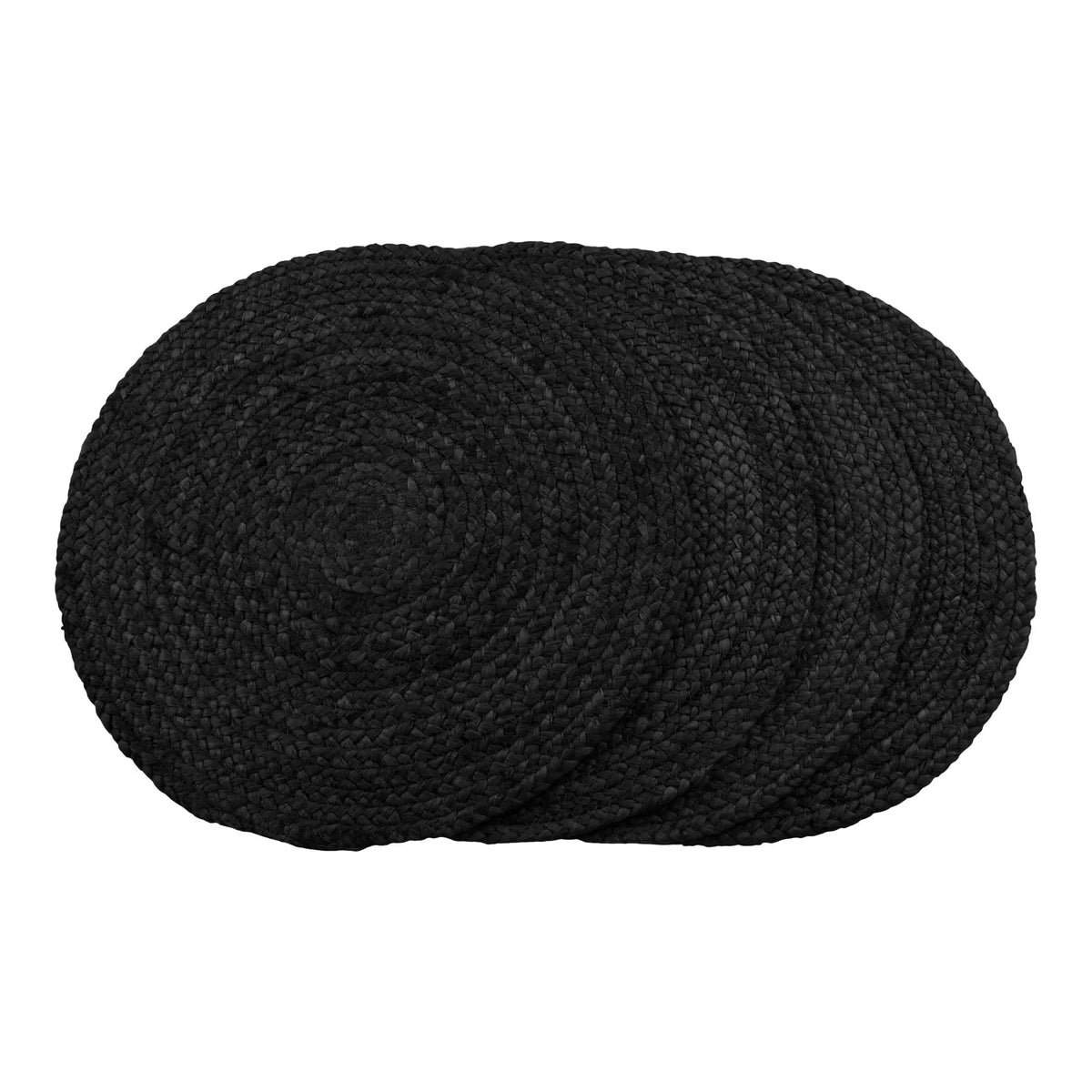 Bombay Dækkeservietter, sæt af 4 - Dækkeservietter, flettet jute, mørkegrå, ø38 cm, sæt af 4