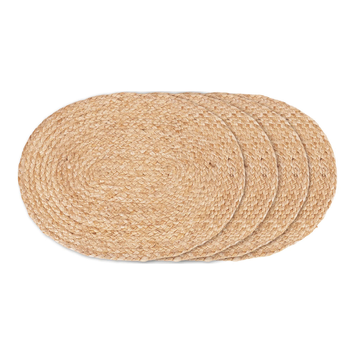 Bombay Dækkeservietter - Dækkeservietter, flettet jute, natur, oval 35x45 cm, sæt af 4