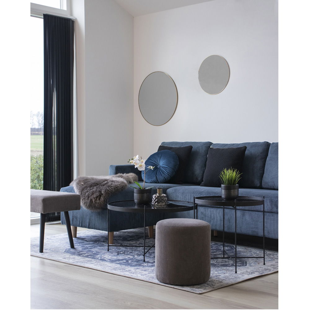 Jersey Spejl - Spejl, stål, messing look, ø60 cm