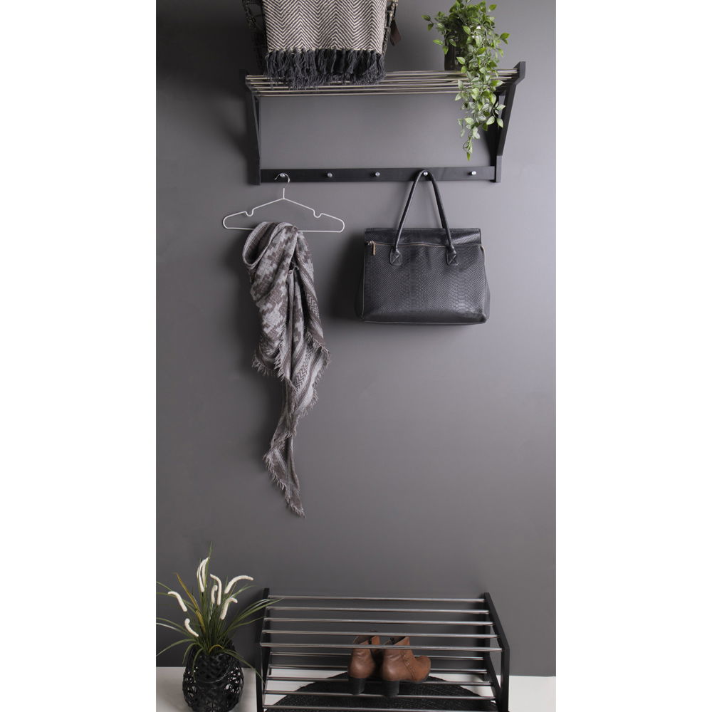 Padova Hattehylde - Hattehylde, sort træ, black stål 78x32 cm