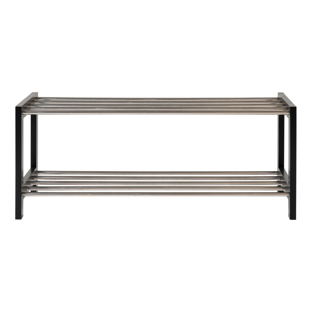 Padova Skoreol - Skohylde, sort træ, 2 hylder i stål 78x34 cm