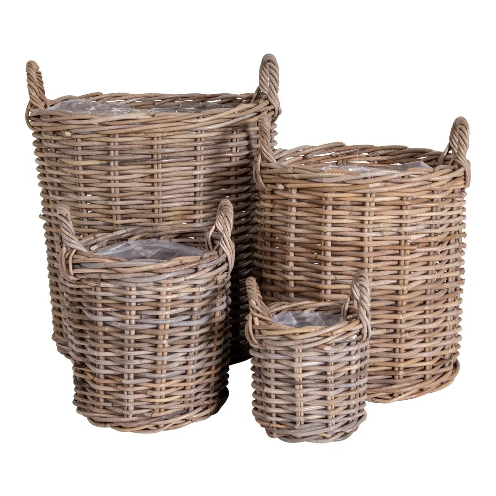 Caor Kurve - Kurve, kubu rattan, natur sæt af 4