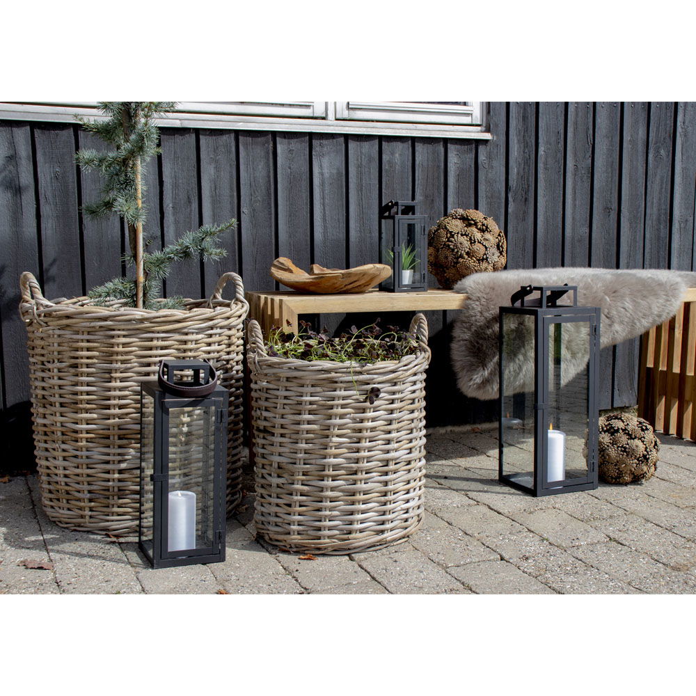 Indo Kurve - Kurve, kubu rattan, natur sæt af 2