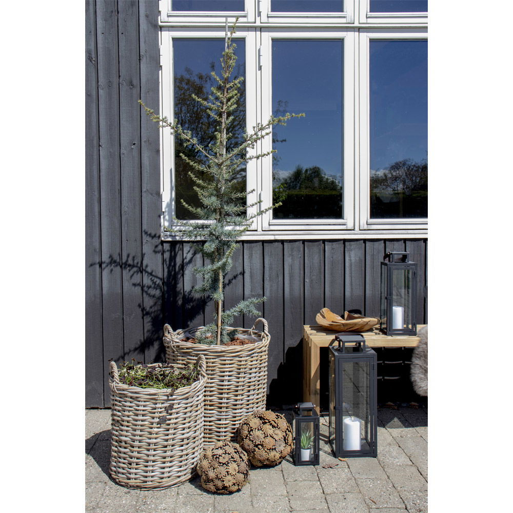 Indo Kurve - Kurve, kubu rattan, natur sæt af 2