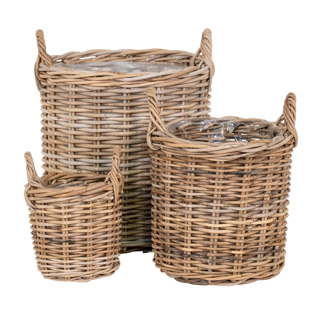 Sema Kurve - Kurve, kubu rattan, natur sæt af 3