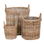 Sema Kurve - Kurve, kubu rattan, natur sæt af 3