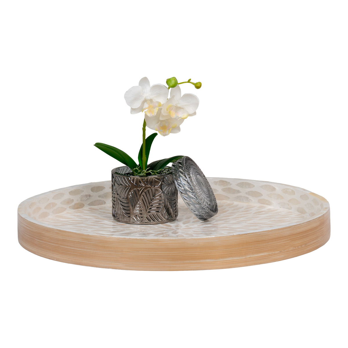 Bakke - <p>Bakke, bambus/capiz, beige, 40x40x3,5 cm</p>
