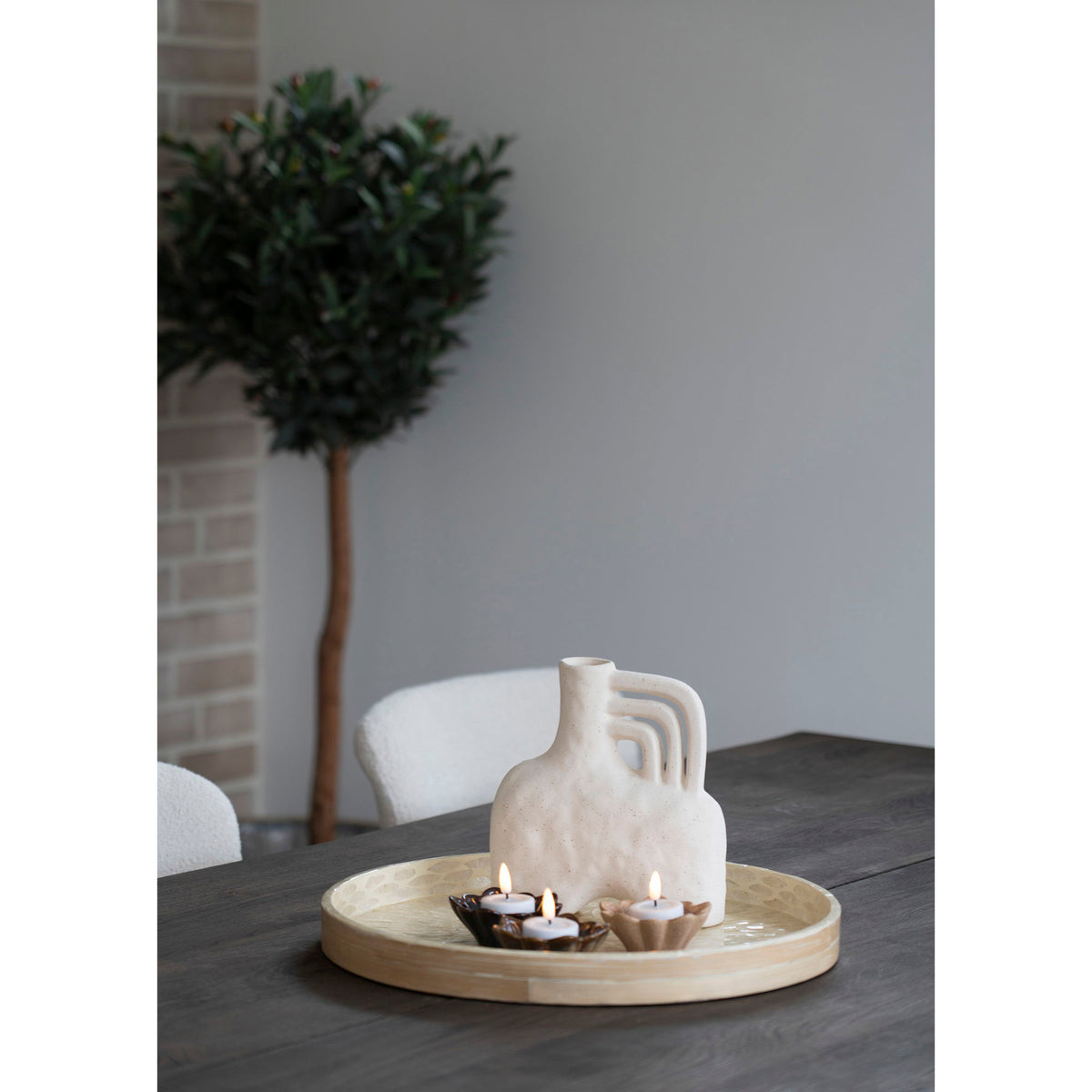 Bakke - <p>Bakke, bambus/capiz, beige, 40x40x3,5 cm</p>