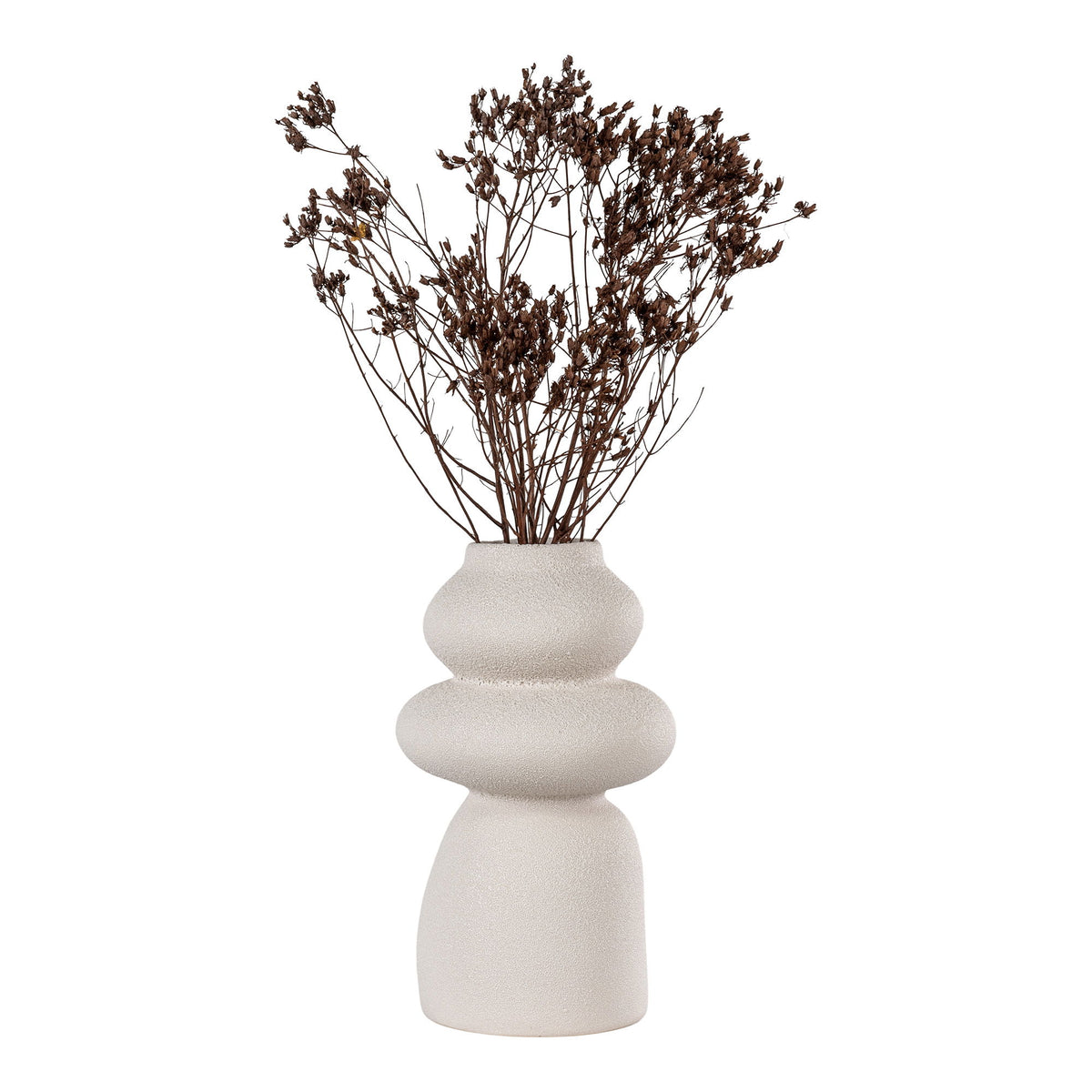 Vase - Vase, keramik, beige, ø14,5x26,5 cm