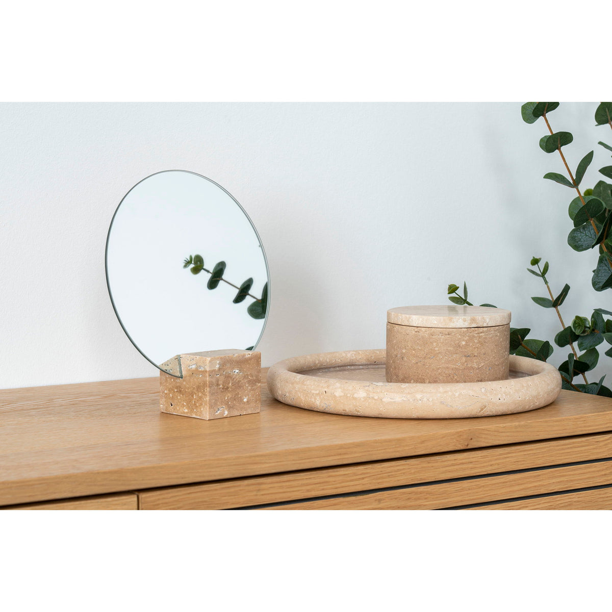 Bakke - Bakke, travertin, natur, ø25,5 cm