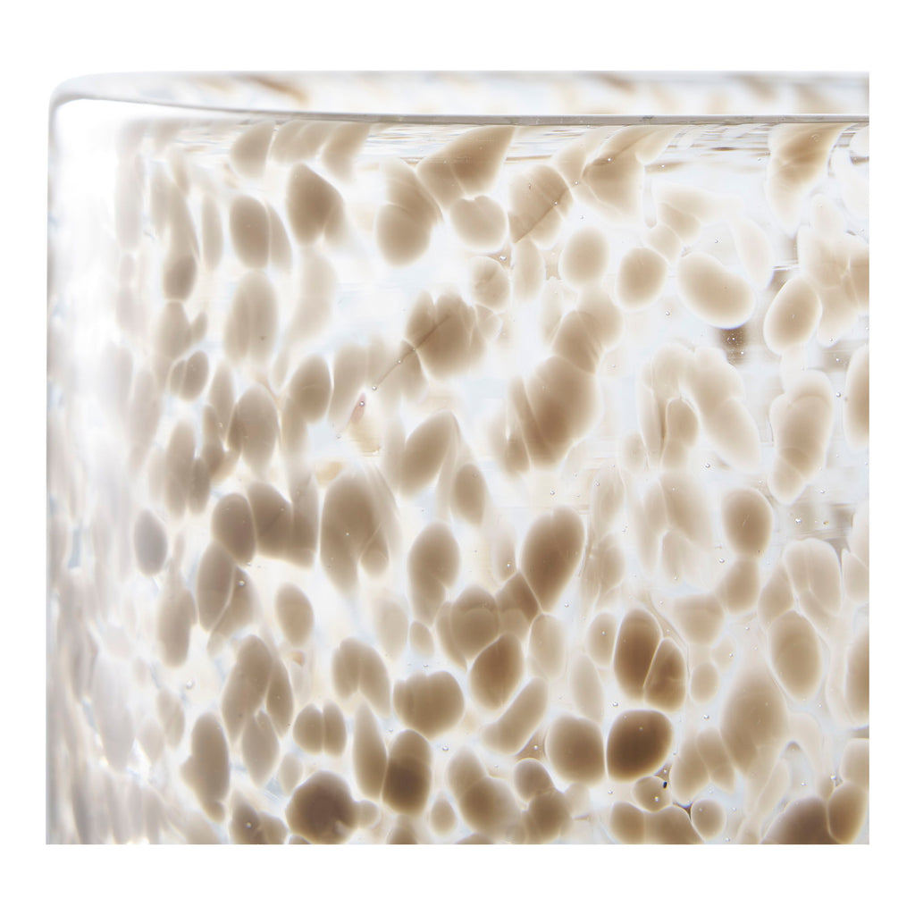 Lysestage - Lysestage, glas, brun ø12x12 cm