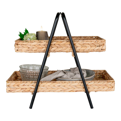 Alfaro Bakke - Bakke i vandhyacint/metal, natur/sort, 42x23x43,5 cm