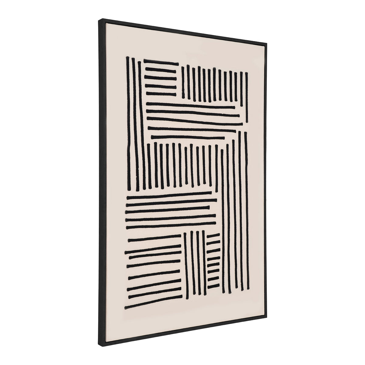 Lipari Lærredsprint - Lærredsprint, canvas, sort/beige, No.1 100x140 cm
