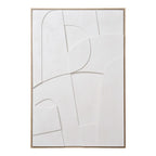 Madeline Relief Vægdekoration - Relief vægdekoration, canvas, hvid, No.2 60x90 cm
