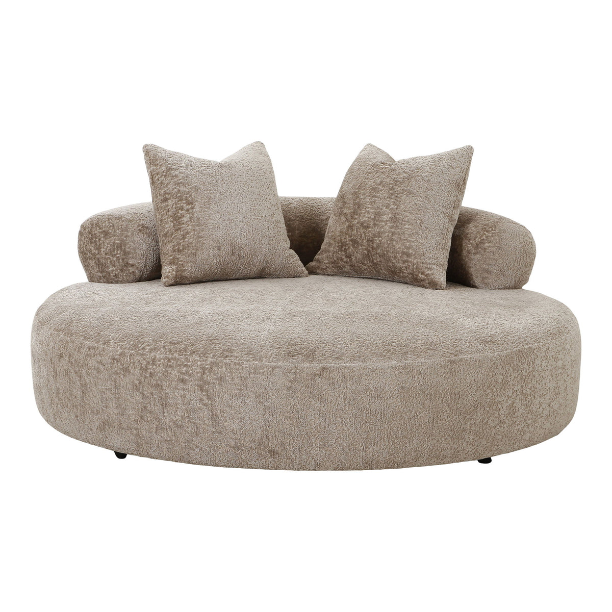 Cairo Daybed - Daybed med 2 puder i chenille, rund, natur, HN1251