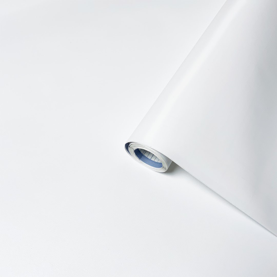 Lenco selvklæbende folie - White - 45x200 cm.