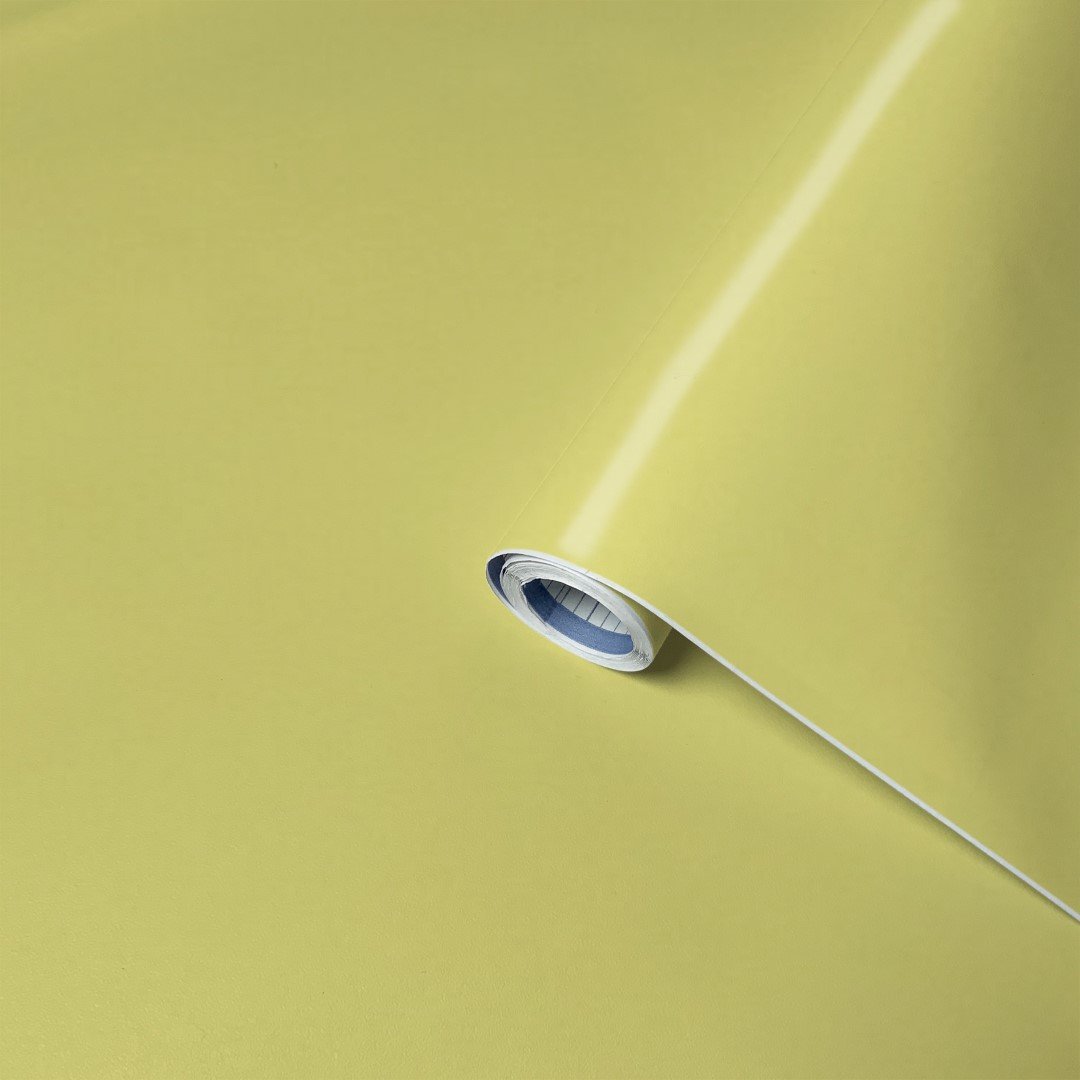 Lenco selvklæbende folie - Yellow - 45x200 cm.
