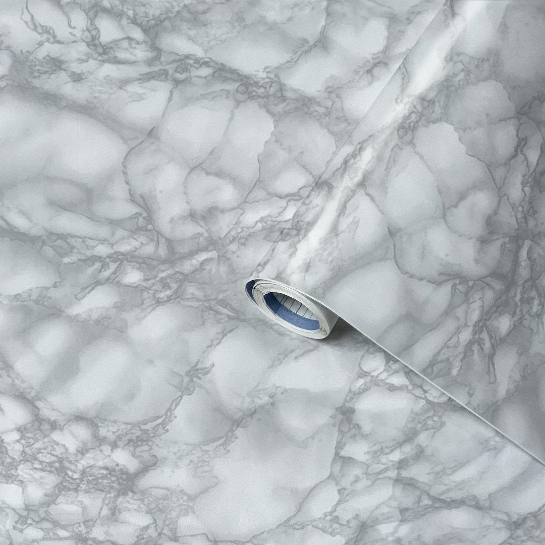Lenco selvklæbende folie - Marble grey - 45x200 cm.