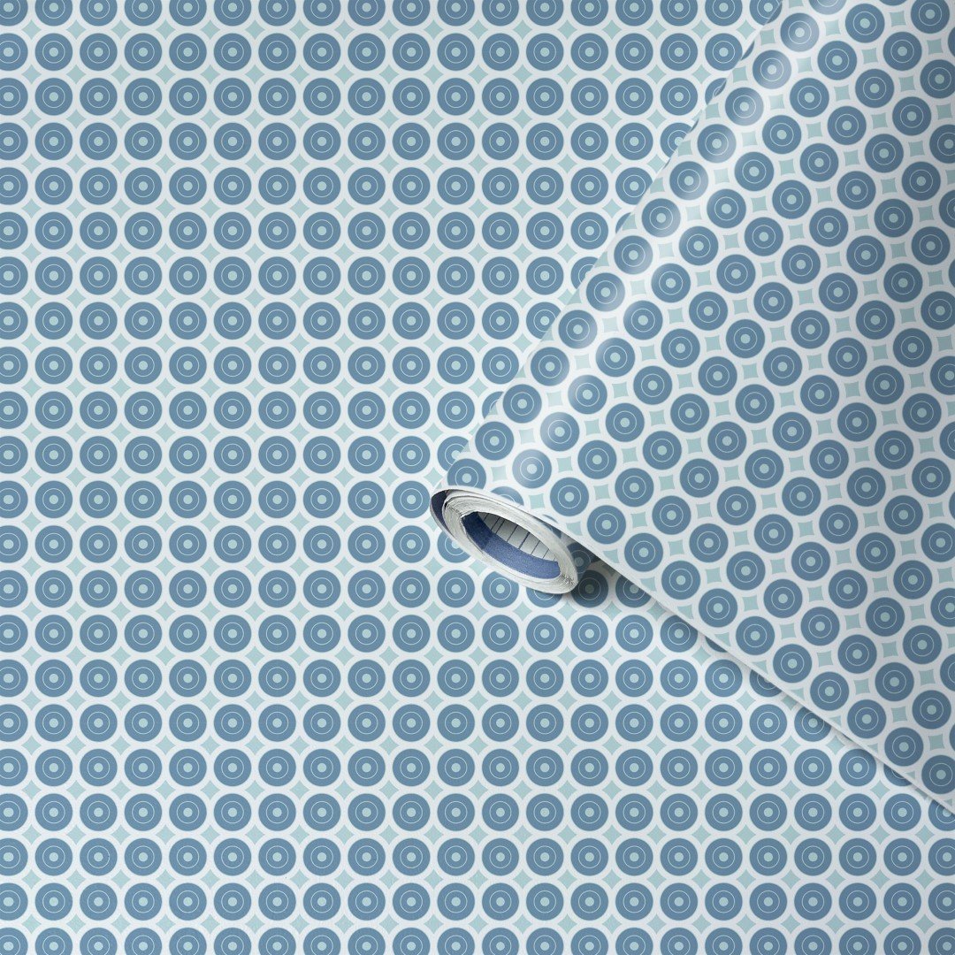 Lenco selvklæbende folie - Awale Blue - 45x200 cm.