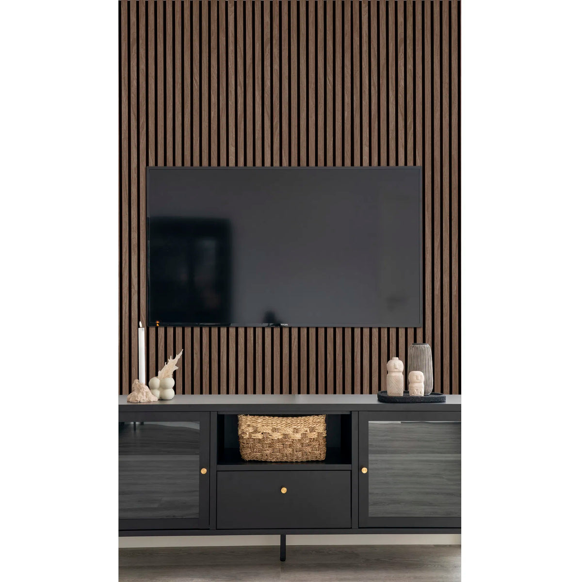 Akustikpanel - Akustikpanel, træfiner, valnød, valnødlook 2400x600x22 mm