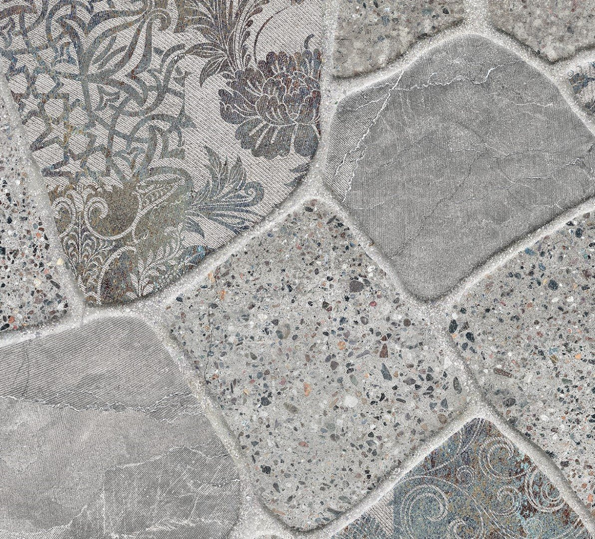 Lenco selvklæbende folie - Vintage Stone Tiles - 45x200 cm.