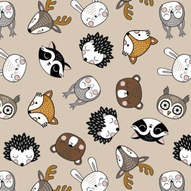 Lenco selvklæbende folie - Forest Animals - 45x200 cm.