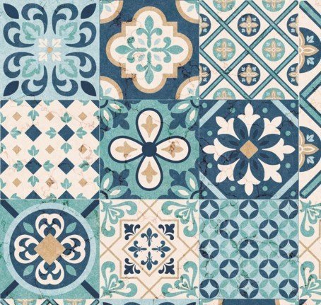 Lenco selvklæbende folie - Tiles Cassablue - 45x200 cm.