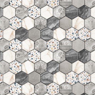 Lenco selvklæbende folie - Hexatiles - 45x200 cm.