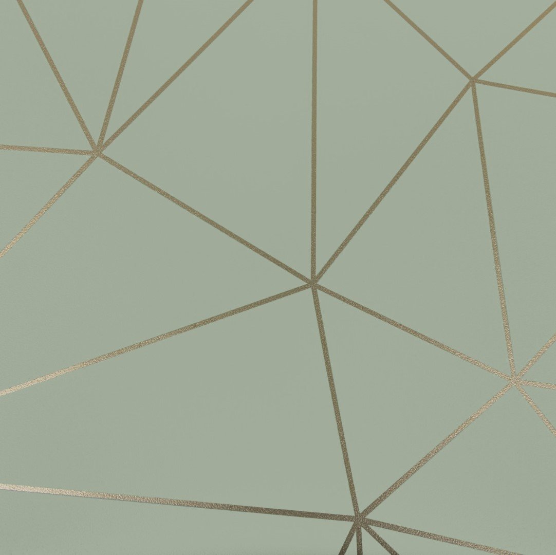 Lenco selvklæbende folie - Polygon Gold - 45x200 cm.