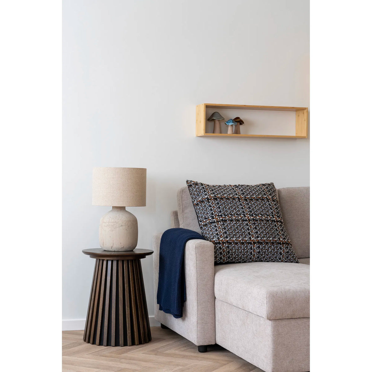 Bilby Bordlampe - Bordlampe, keramik, lysebrun 150cm ledning