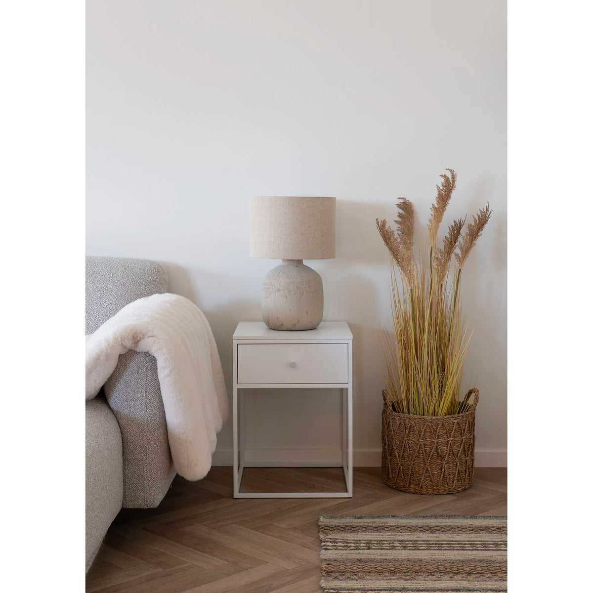 Bilby Bordlampe - Bordlampe, keramik, lysebrun 150cm ledning