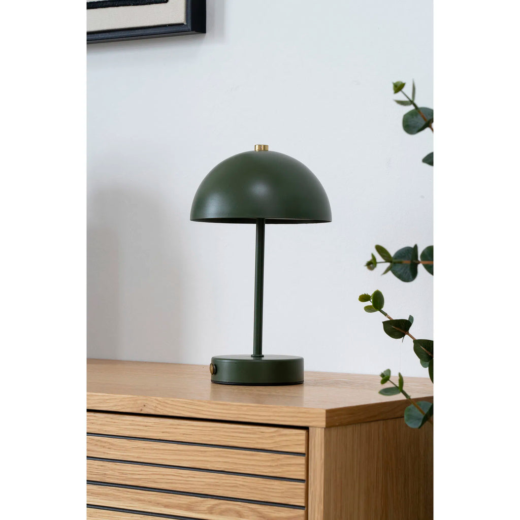 Holt LED Bordlampe - Bordlampe, grøn/messing, genopladelig