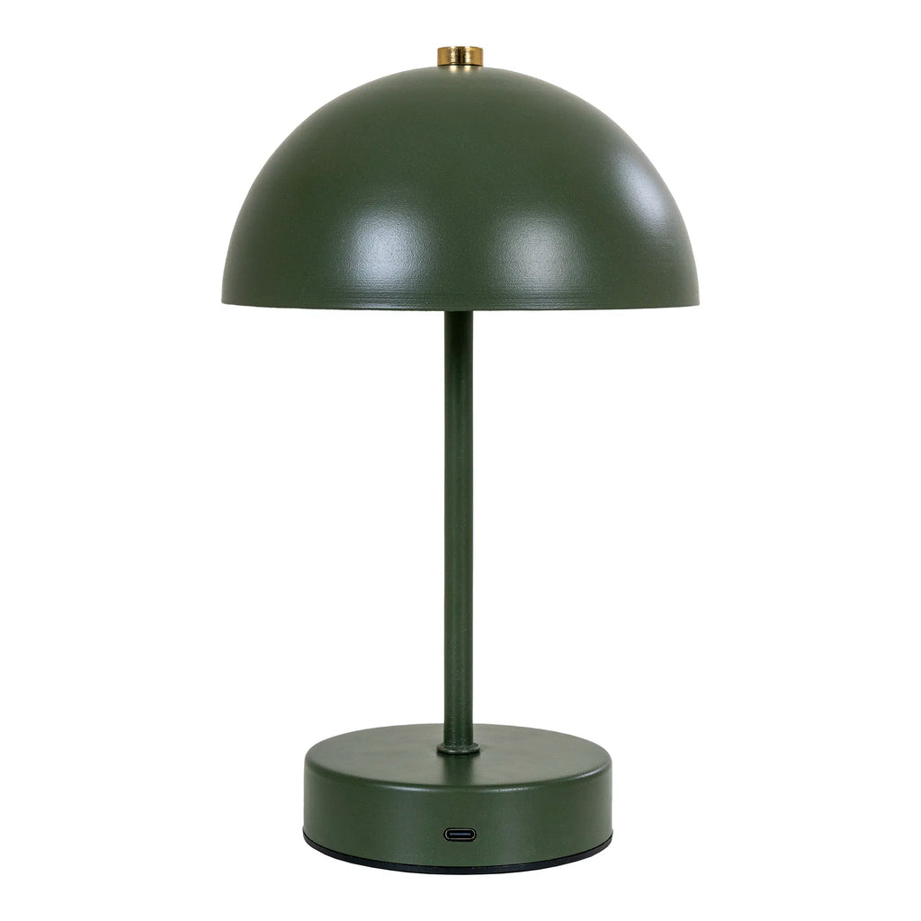 Holt LED Bordlampe - Bordlampe, grøn/messing, genopladelig